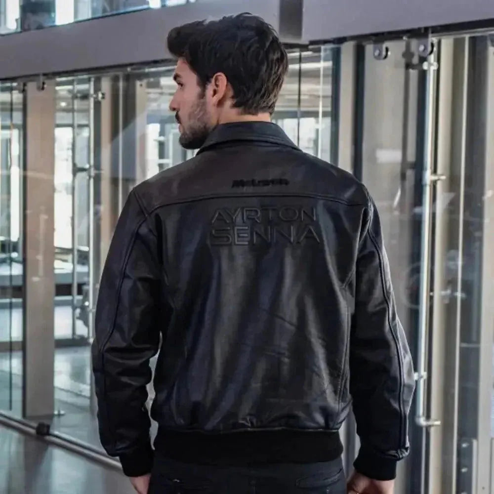 Ayrton Senna McLaren Leather Jacket Three Times World Champion - Dash Racewear