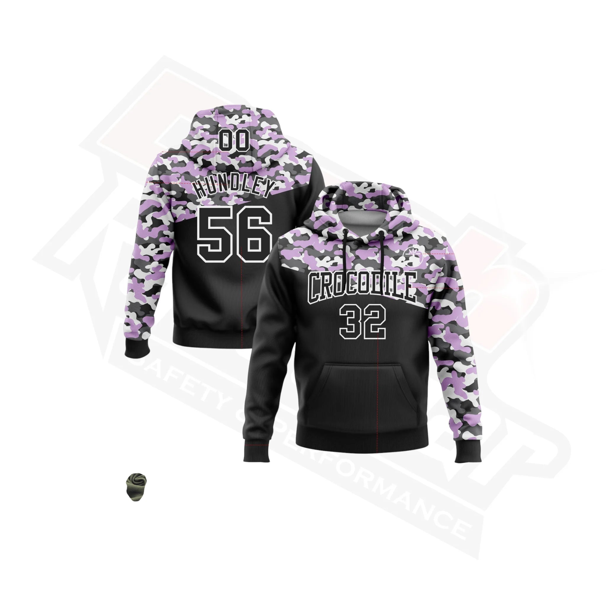 Camo Black Light Purple & Steel Gray 3D Sports Hoodie - Salute