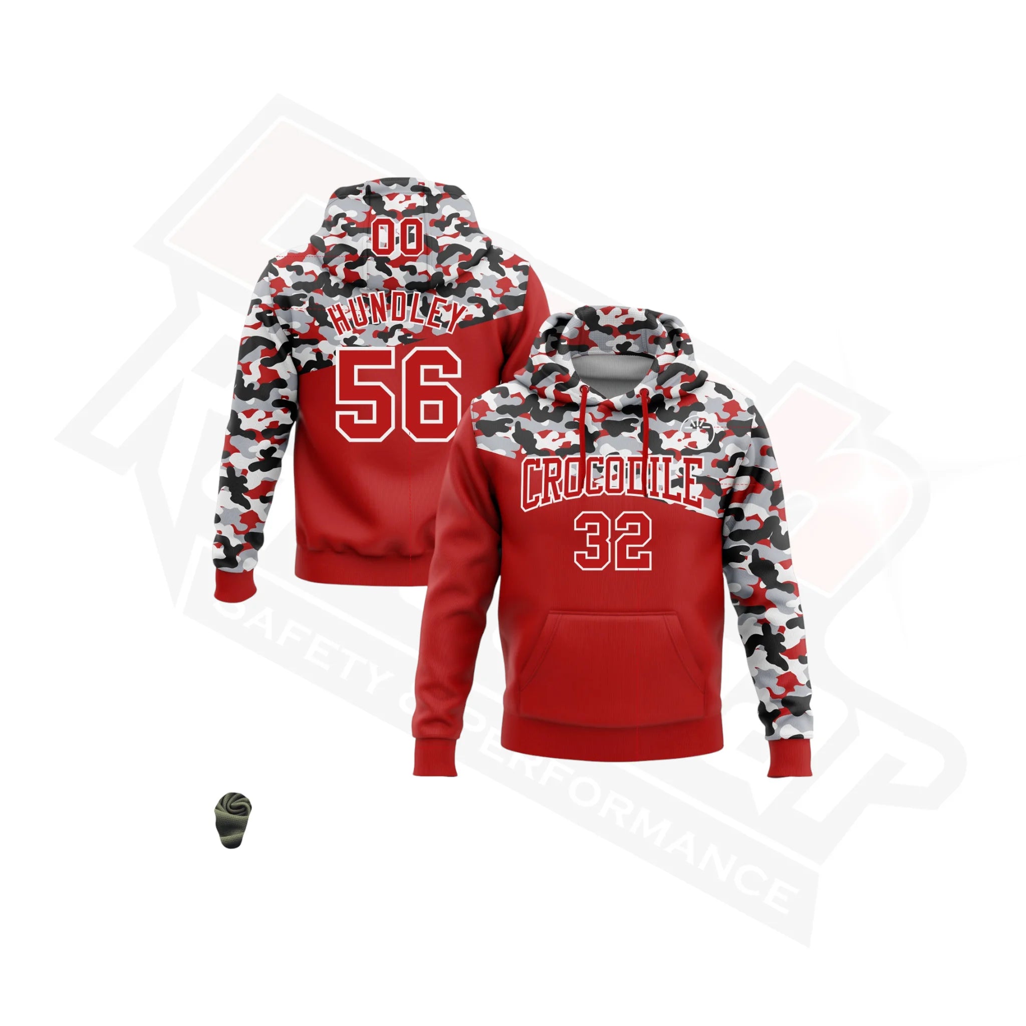 Camo Red Black & Gray 3D Sports Hoodie - Salute to Service