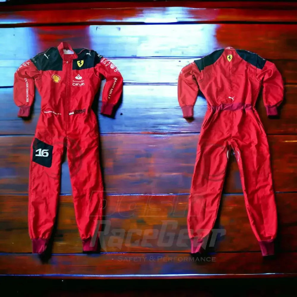 2023 Charles Leclerc Ferrari F1 Embroidered Racing Suit - Dash Racewear