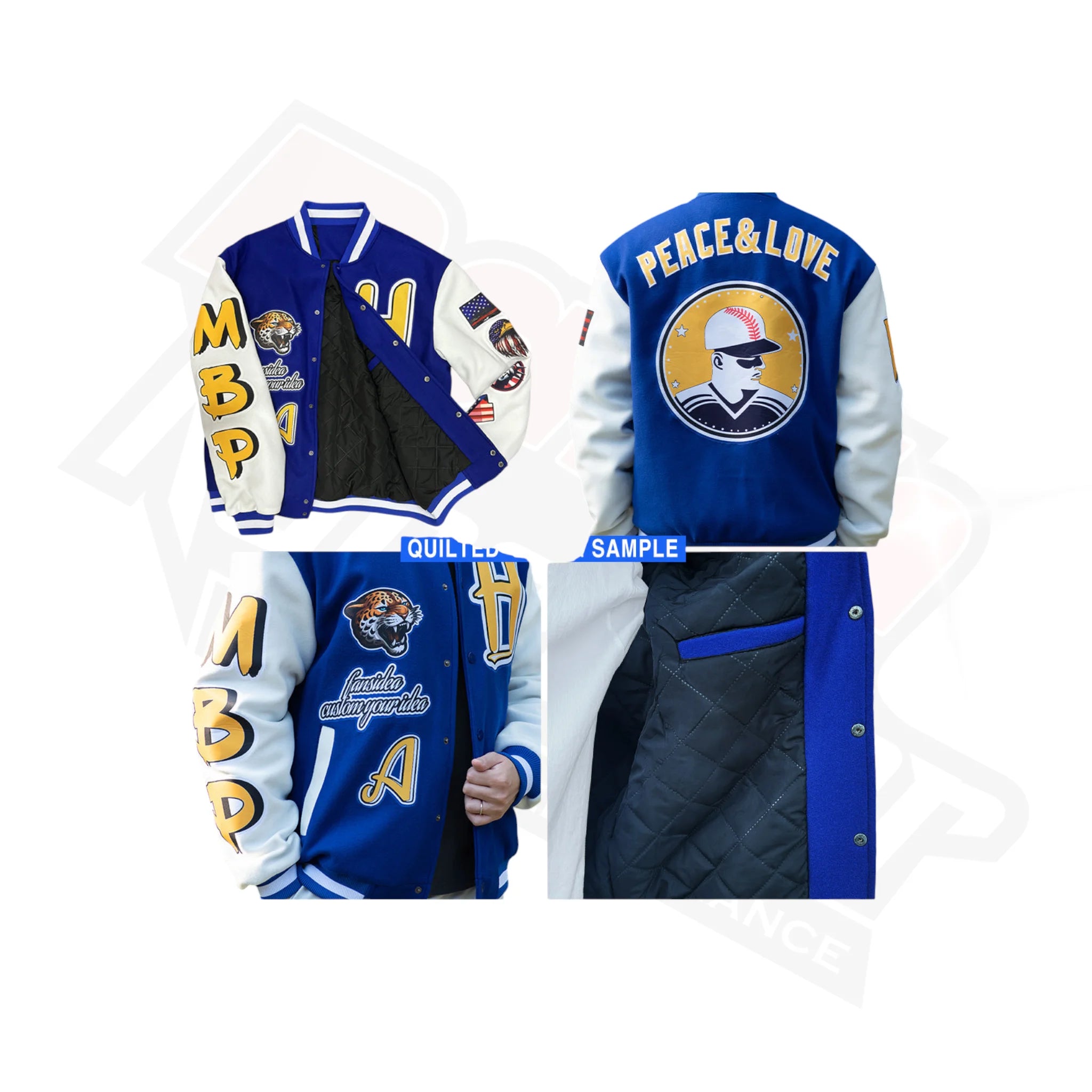 Custom Black & White Bomber Full-Snap Varsity Letterman Jacket