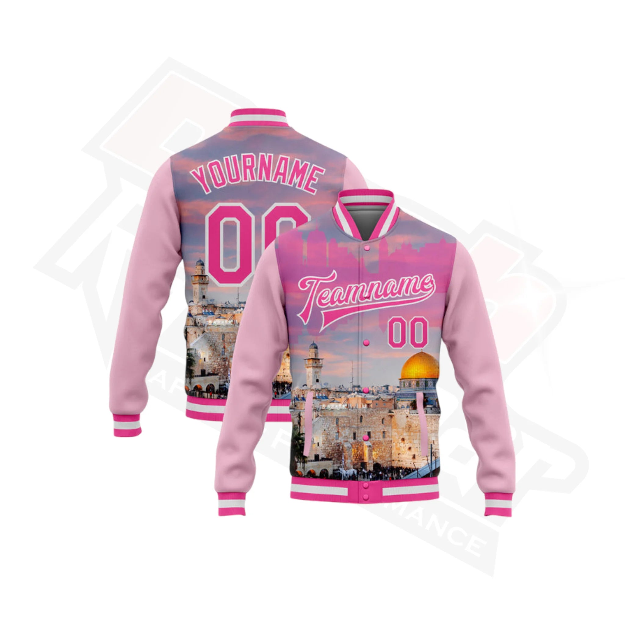 CustomPink_LightPink-WhiteDomeoftheRockCityEditionBomberJacket_3.webp