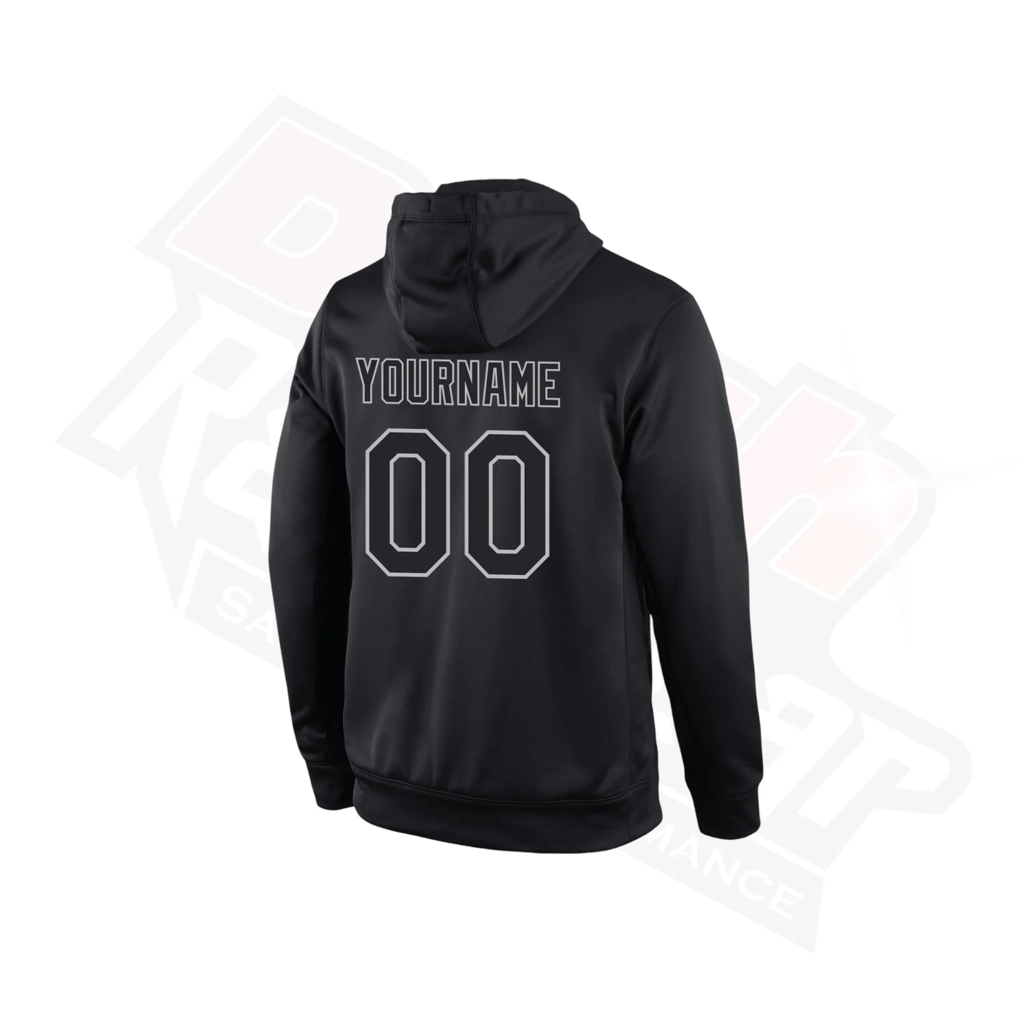 Custom Stitched Black & Gray Sports Pullover Hoodie