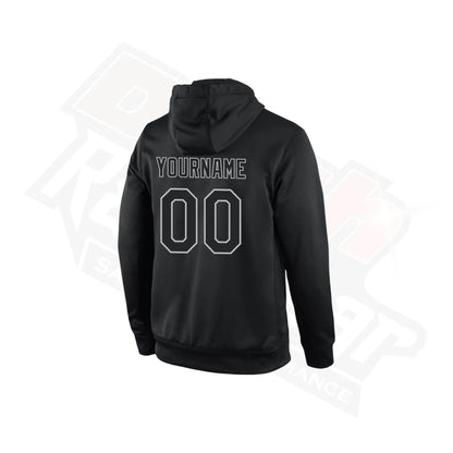Custom Stitched Black & Gray Sports Pullover Hoodie - Dash Racegear
