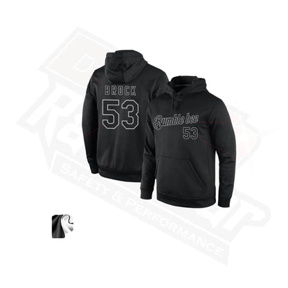 Custom Stitched Black & Gray Sports Pullover Hoodie - Dash Racegear