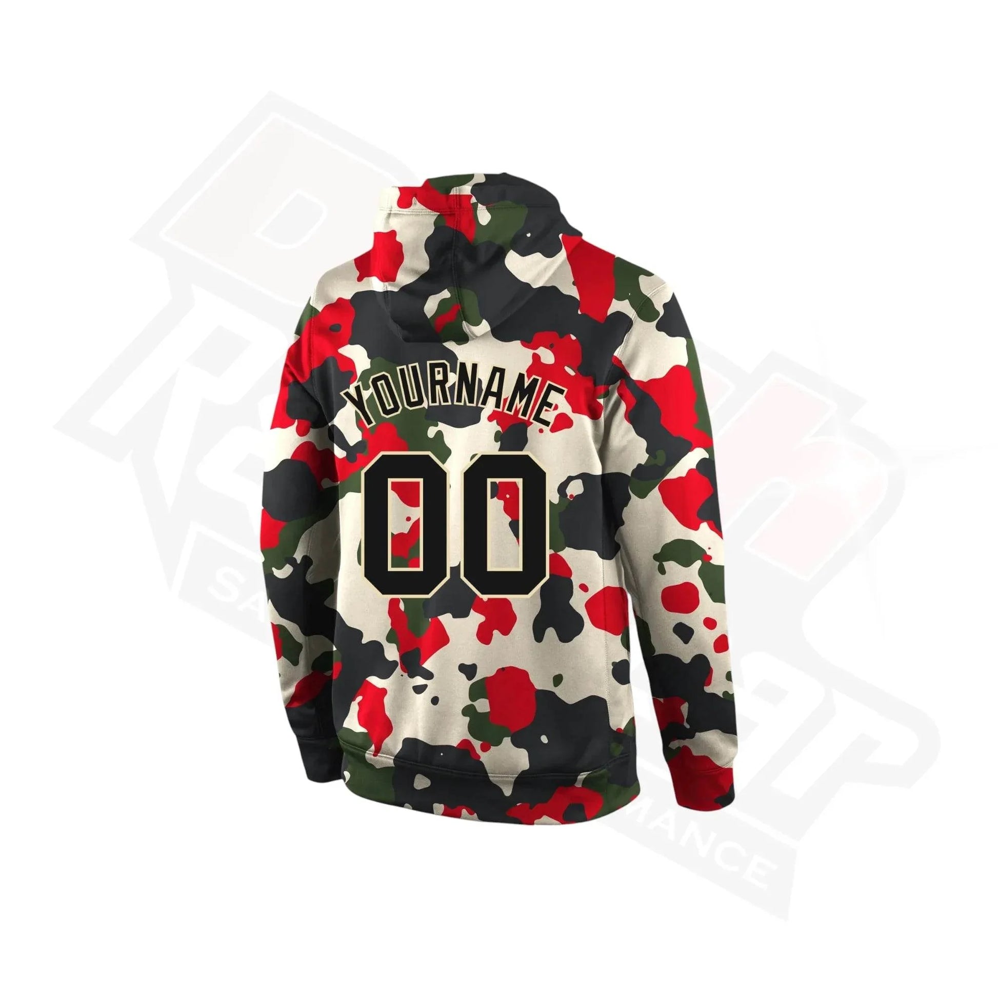 Custom Stitched Camo Black & Cream Sports Hoodie - Dash Racegear