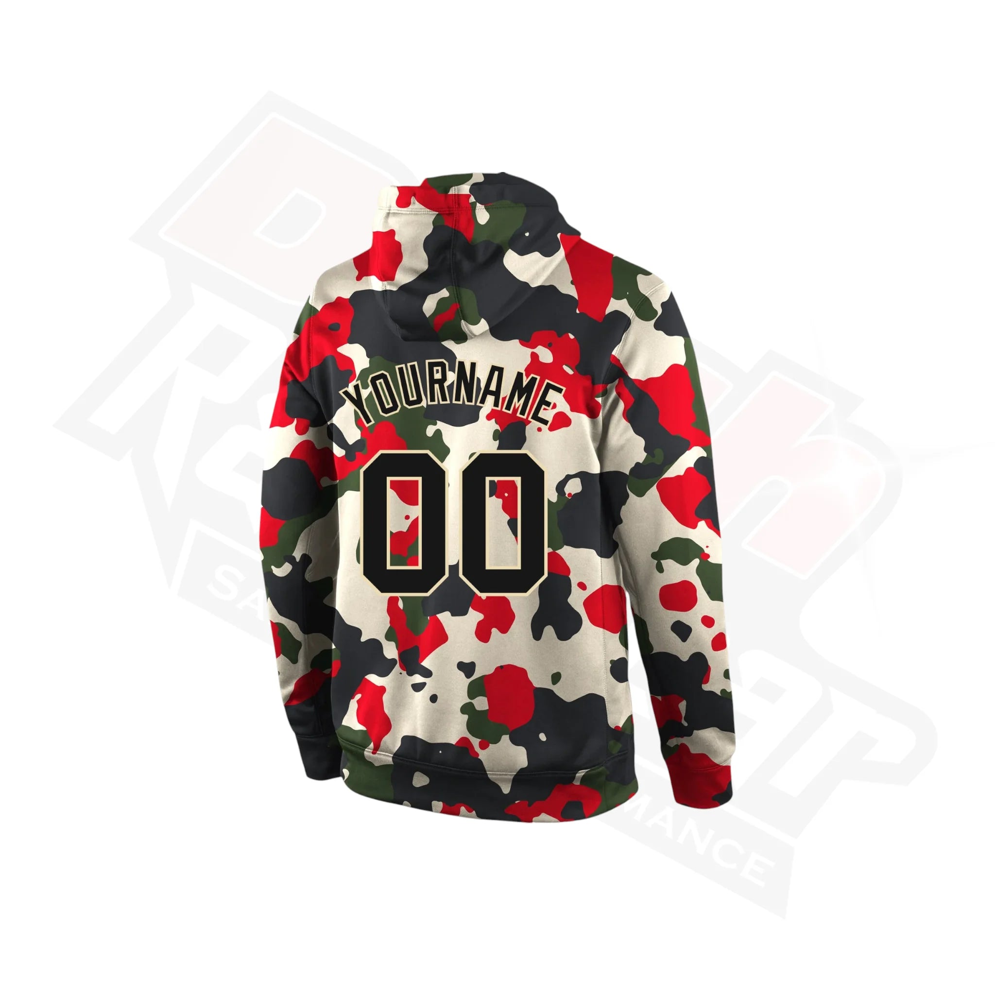 Custom Stitched Camo Black & Cream Sports Hoodie