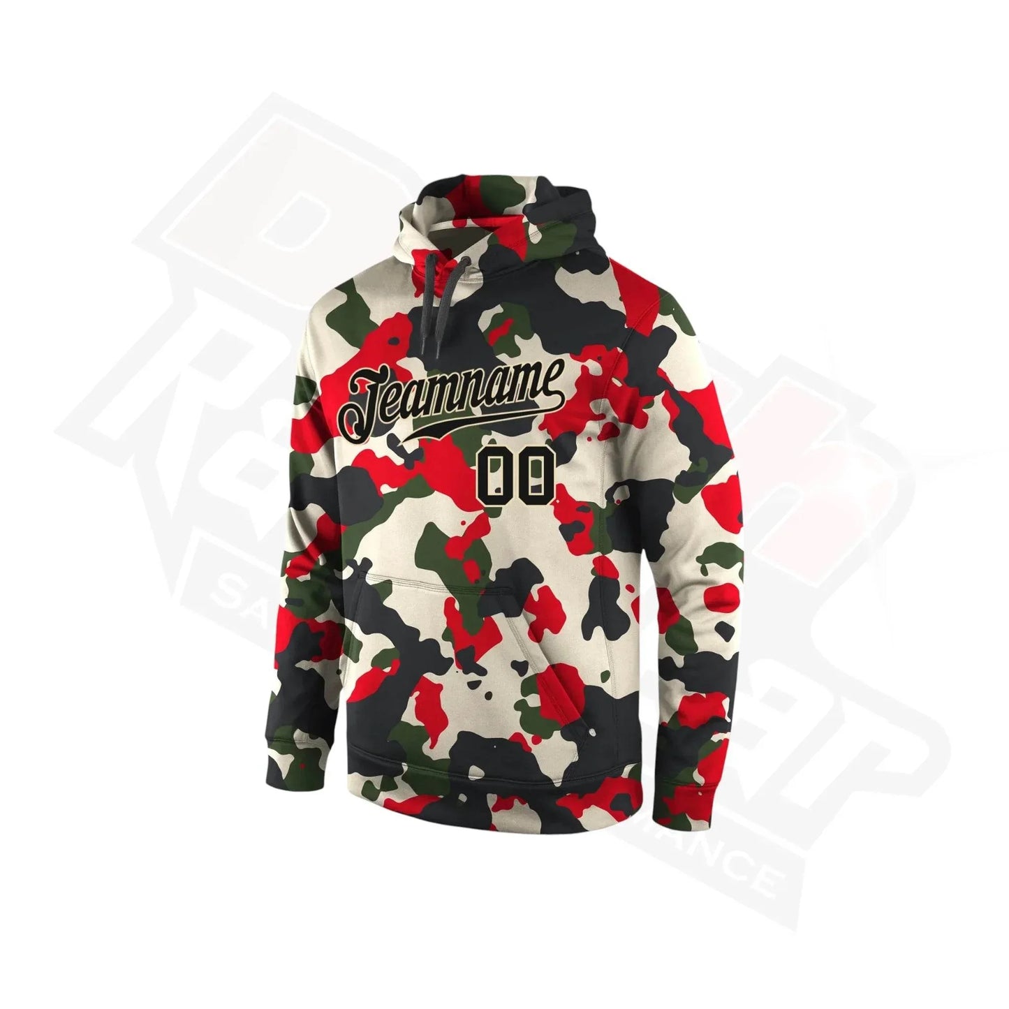 Custom Stitched Camo Black & Cream Sports Hoodie - Dash Racegear