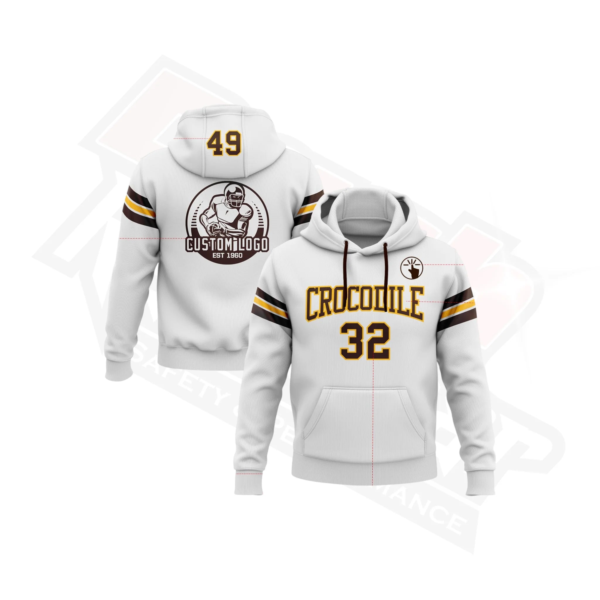 CustomStitchedWhiteBrown-GoldFootballPulloverSweatshirtHoodie_1.webp