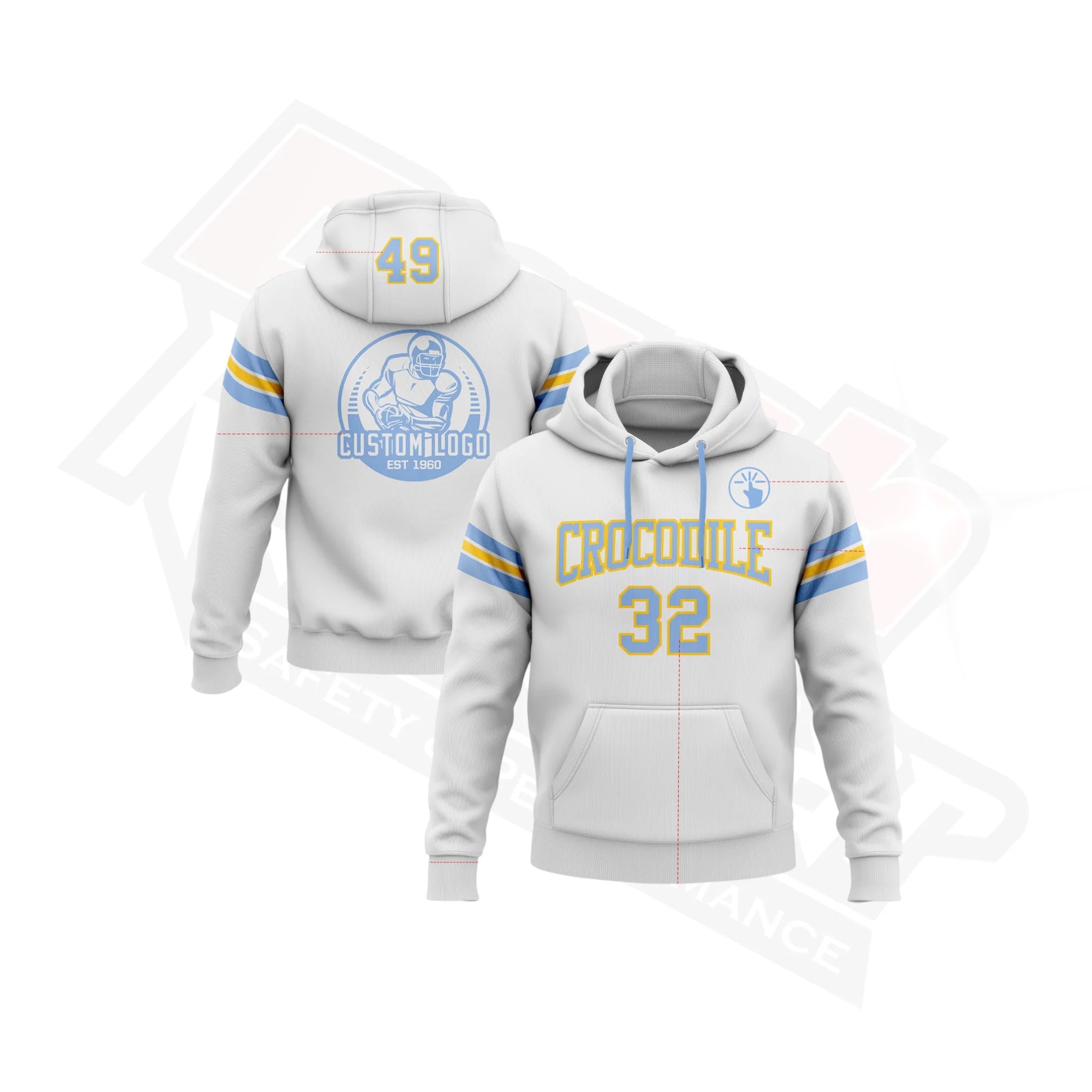 CustomStitchedWhiteLightBlue-YellowFootballPulloverSweatshirtHoodie_1.webp