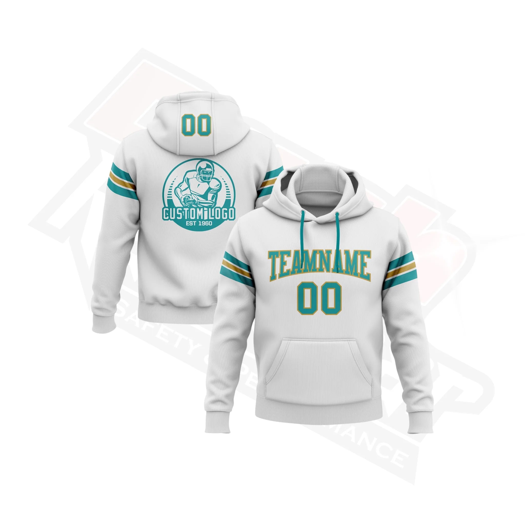 CustomStitchedWhiteTeal-OldGoldFootballPulloverSweatshirtHoodie_2.webp