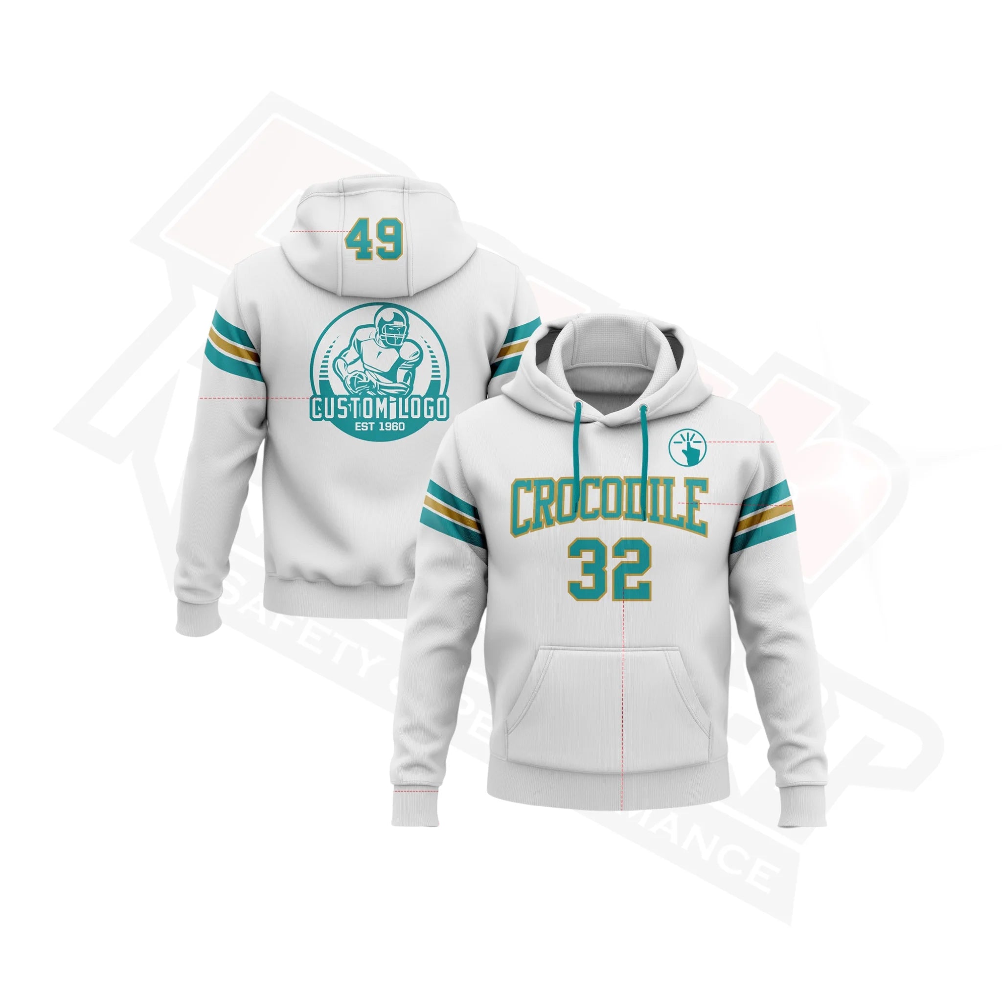 CustomStitchedWhiteTeal-OldGoldFootballPulloverSweatshirtHoodie_3.webp