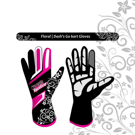 Dash Floral Kart gloves - Dash Racegear