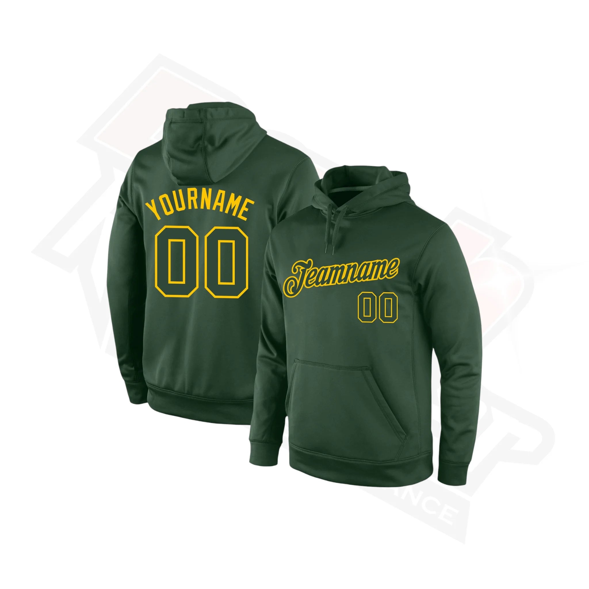 Dynamic Green and Green-Gold Custom Sports Pullover Hoodie