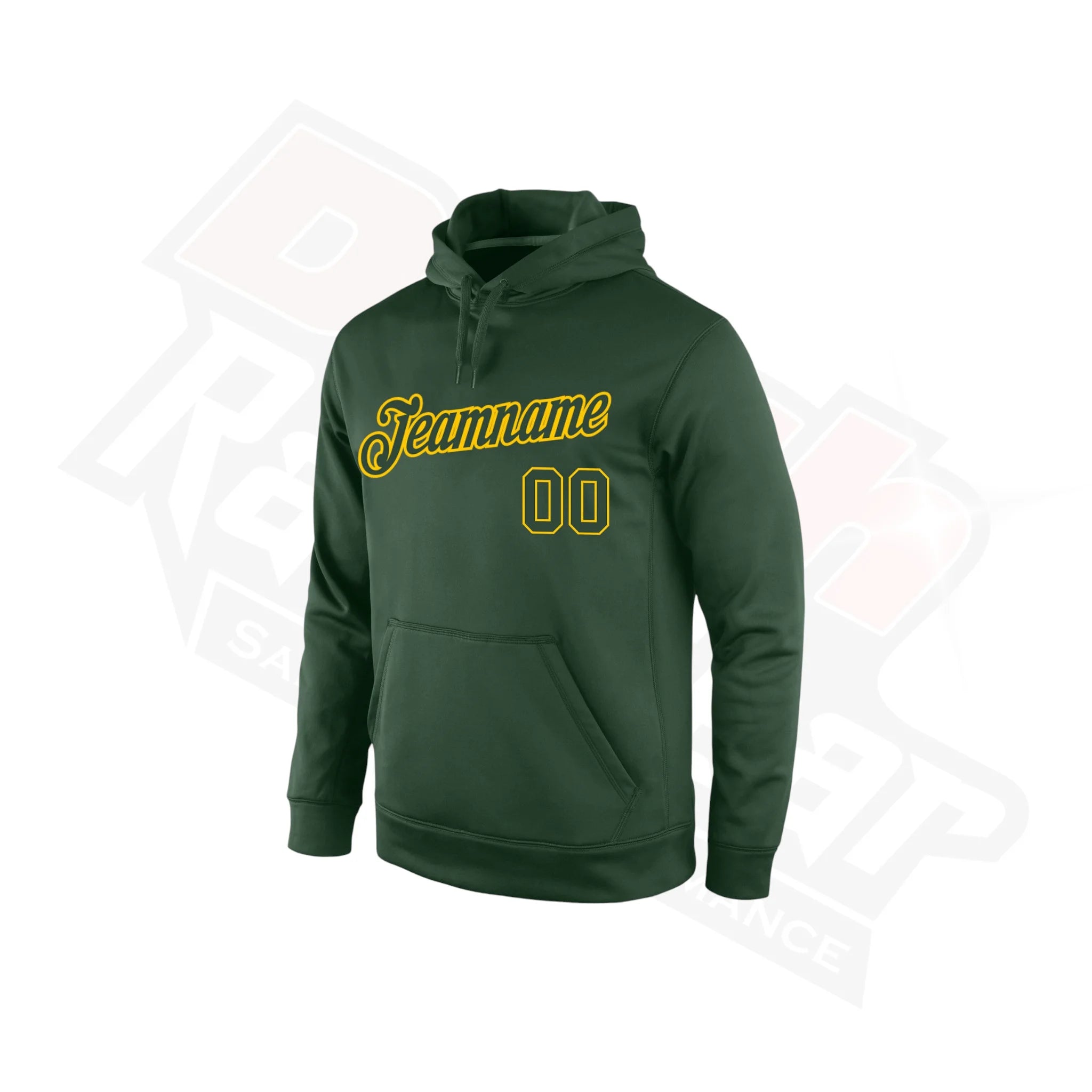 Dynamic Green and Green-Gold Custom Sports Pullover Hoodie