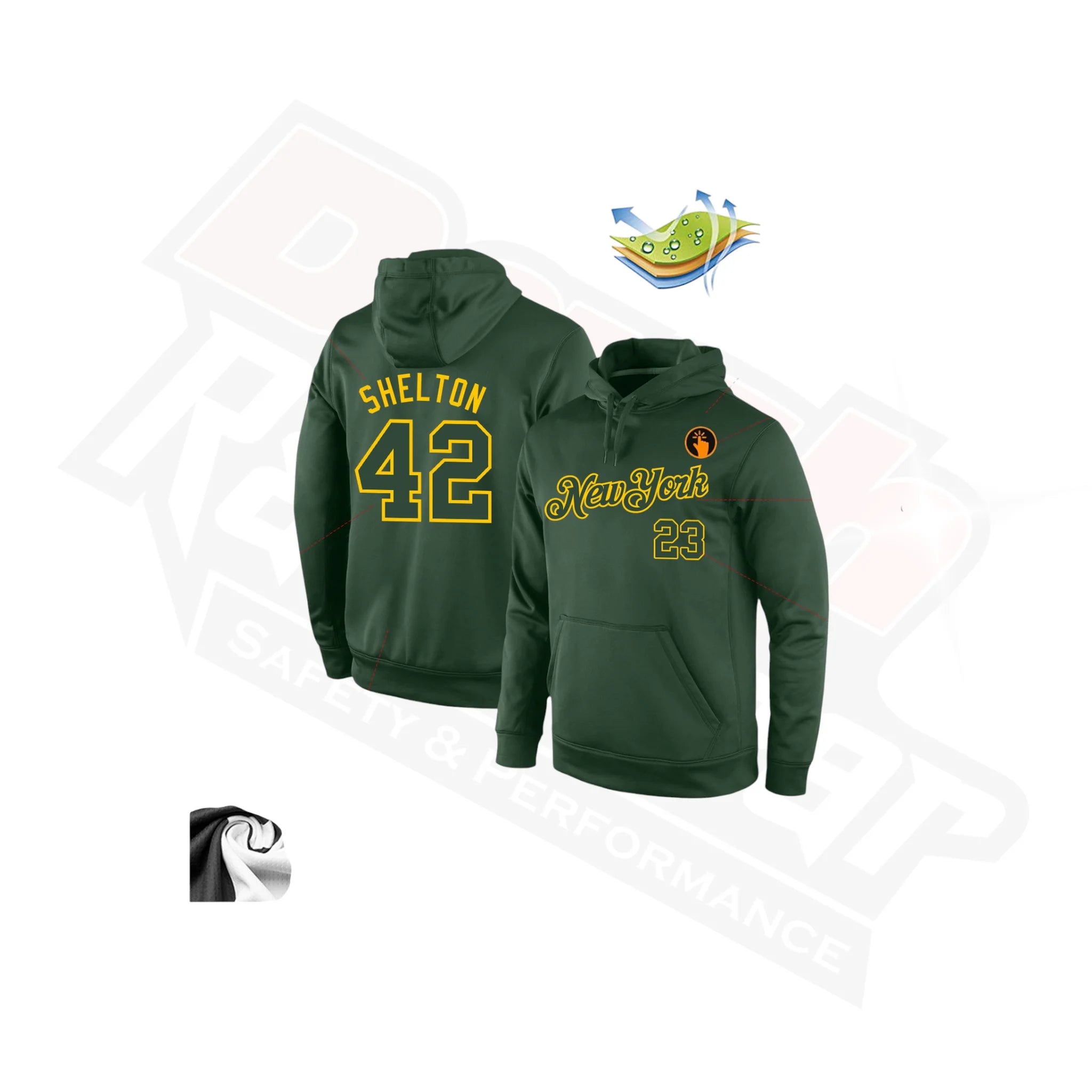 Dynamic Green and Green-Gold Custom Sports Pullover Hoodie