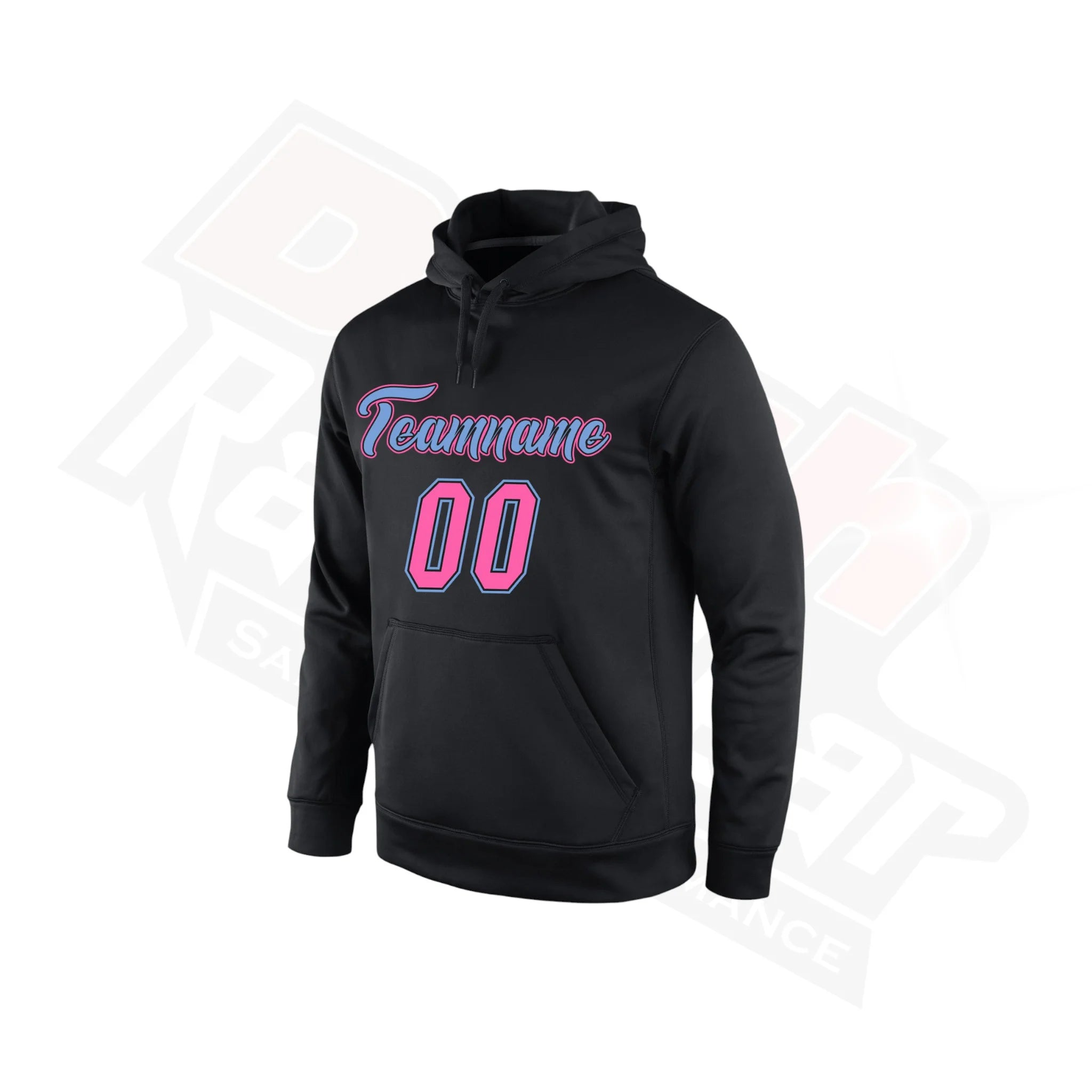 Edgy Black and Pink-Light Blue 3D Skull Custom Sports Hoodie