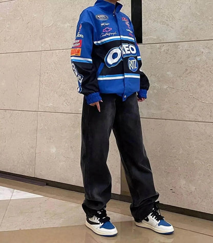 F1 Biker Racing Streetwear Embroidered Bomber Jacket - Dash Racegear
