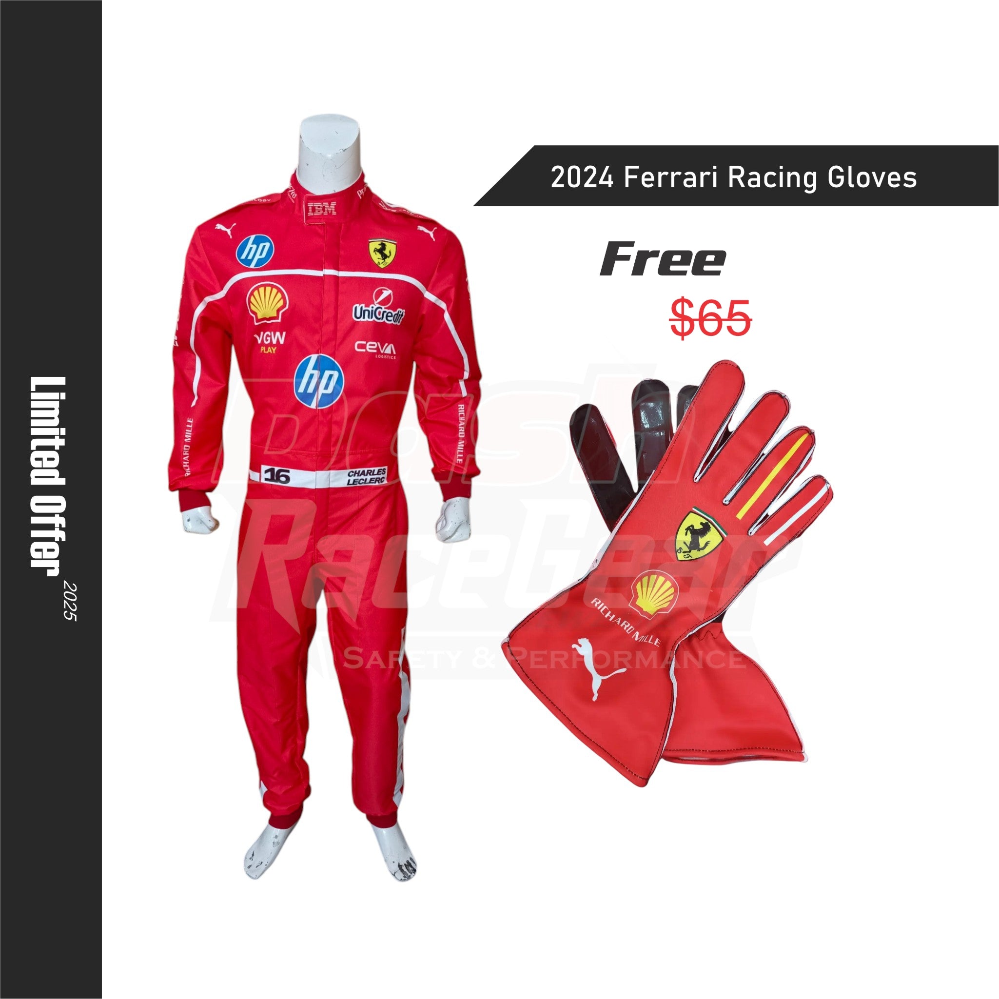 2025 Charles Leclerc HP Race Suit With Free Gift