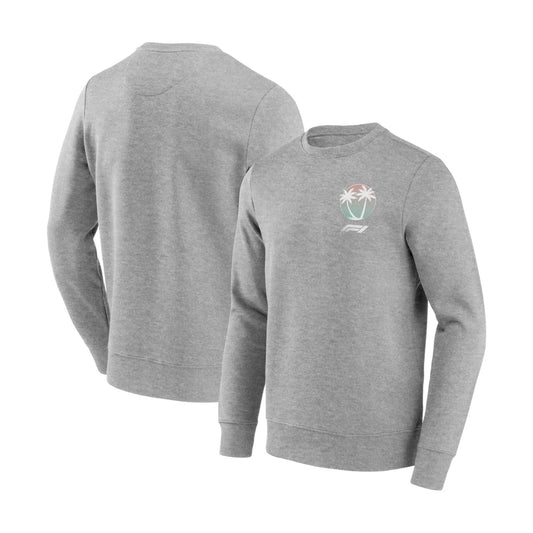 Formula 1 Beach Club Graphic Crew Sweatshirt Sports Gray - Dash Racegear