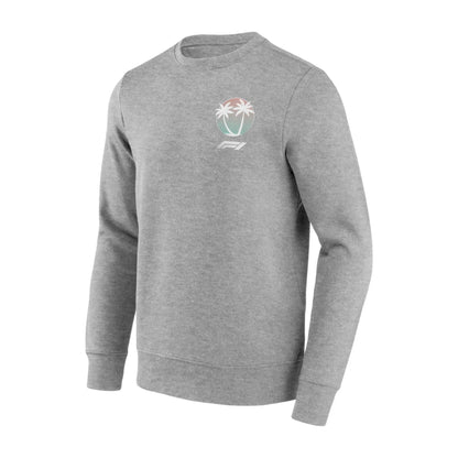 Formula 1 Beach Club Graphic Crew Sweatshirt Sports Gray - Dash Racegear