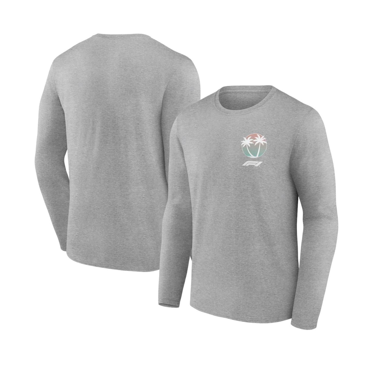 Formula 1 Beach Club Graphic Long Sleeve T-Shirt Sport Gray - Dash Racegear