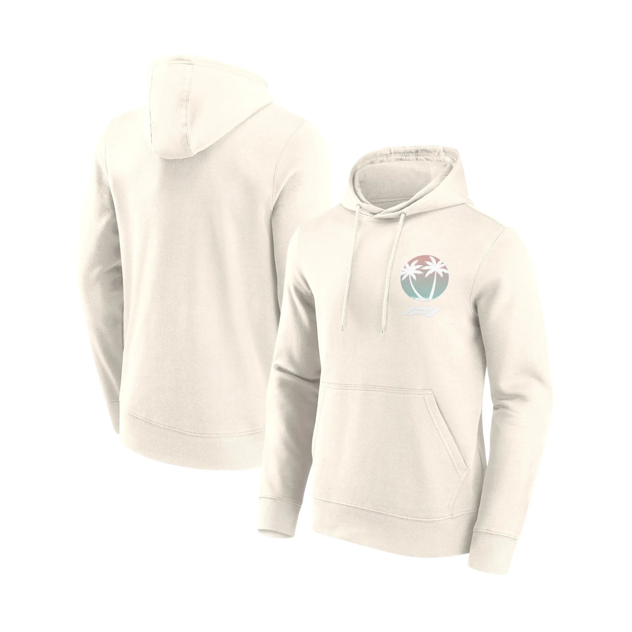 Formula 1 Beach Club Printed Graphic Hoodie Off White