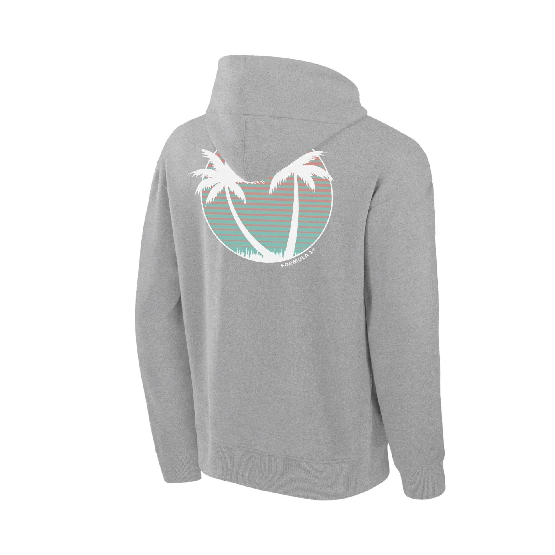 Formula 1 Beach Club Printed Hoodie Gray - Dash Racegear