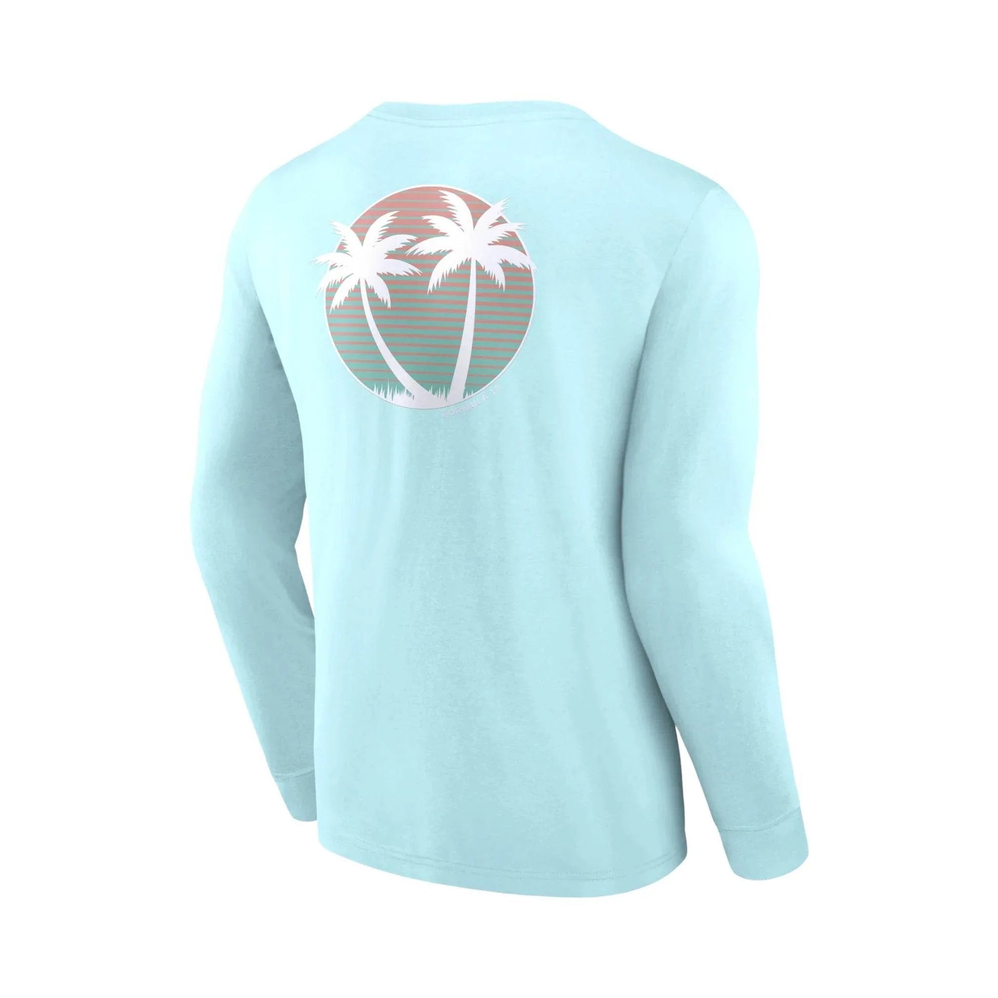 Formula 1 Beach Club Printed Long Sleeve T-Shirt Blue - Dash Racegear