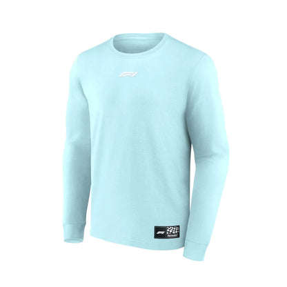Formula 1 Beach Club Printed Long Sleeve T-Shirt Blue - Dash Racegear