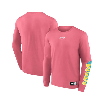 Formula 1 Miami Long Sleeve T-Shirt Pink - Dash Racegear