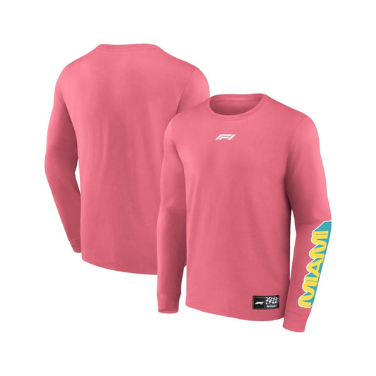 Formula 1 Miami Long Sleeve T-Shirt Pink - Dash Racegear