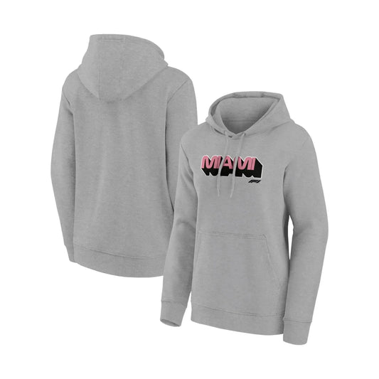 Formula 1 Miami Wordmark Graphic Crew Womens Sweatshirt Sports Grey - Dash Racegear