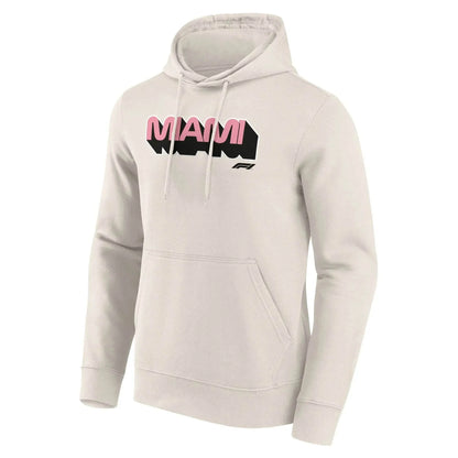 Formula 1 Miami Wordmark Graphic Hoodie Off White - Dash Racegear