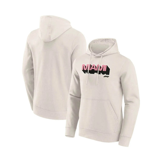 Formula 1 Miami Wordmark Graphic Hoodie Off White - Dash Racegear