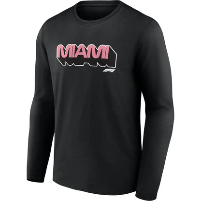 Formula 1 Miami Wordmark Graphic Long Sleeve T-Shirt Black - Dash Racegear