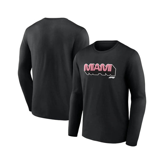 Formula 1 Miami Wordmark Graphic Long Sleeve T-Shirt Black - Dash Racegear