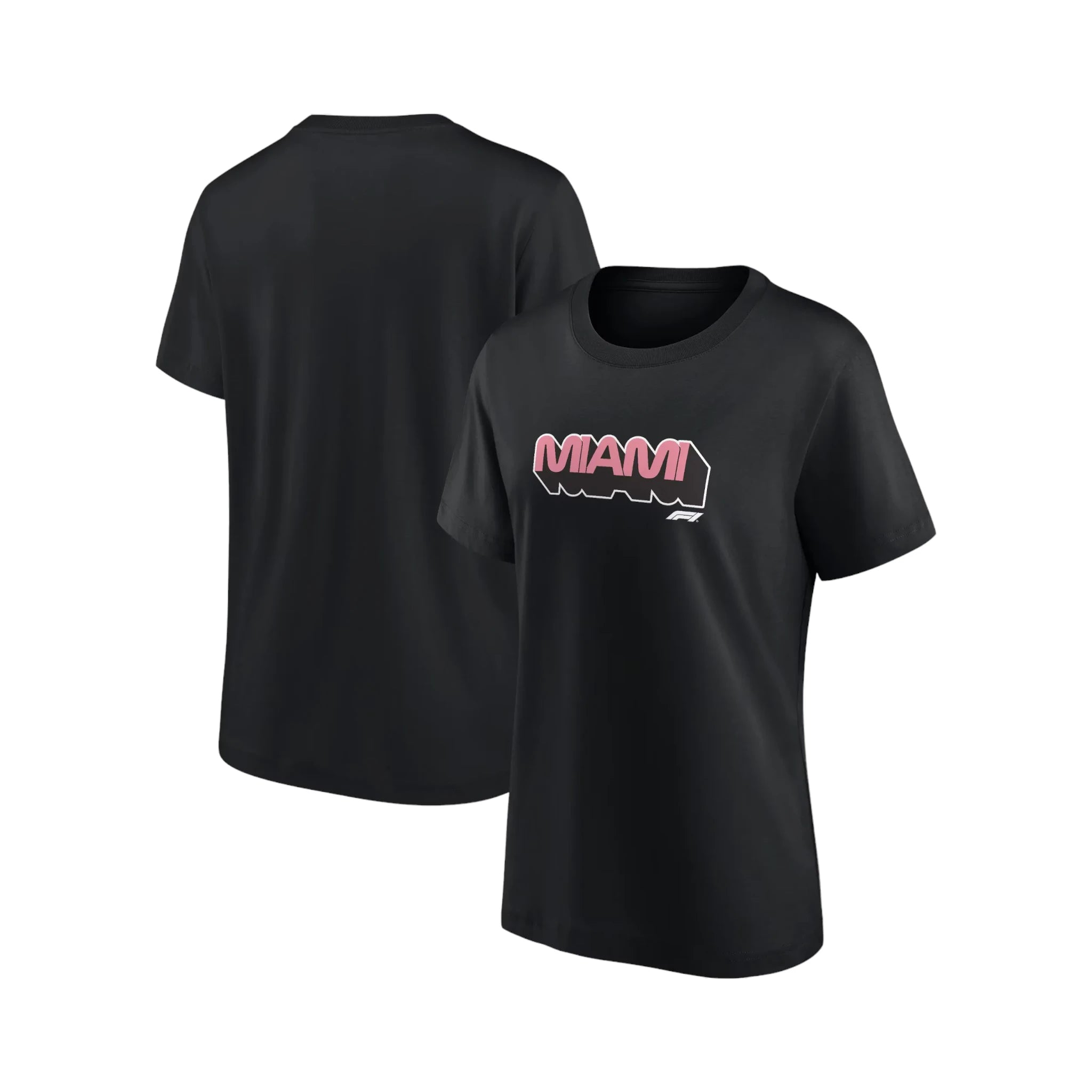 Formula 1 Miami Wordmark Graphic Womens T-Shirt Black DASH RACEGEAR