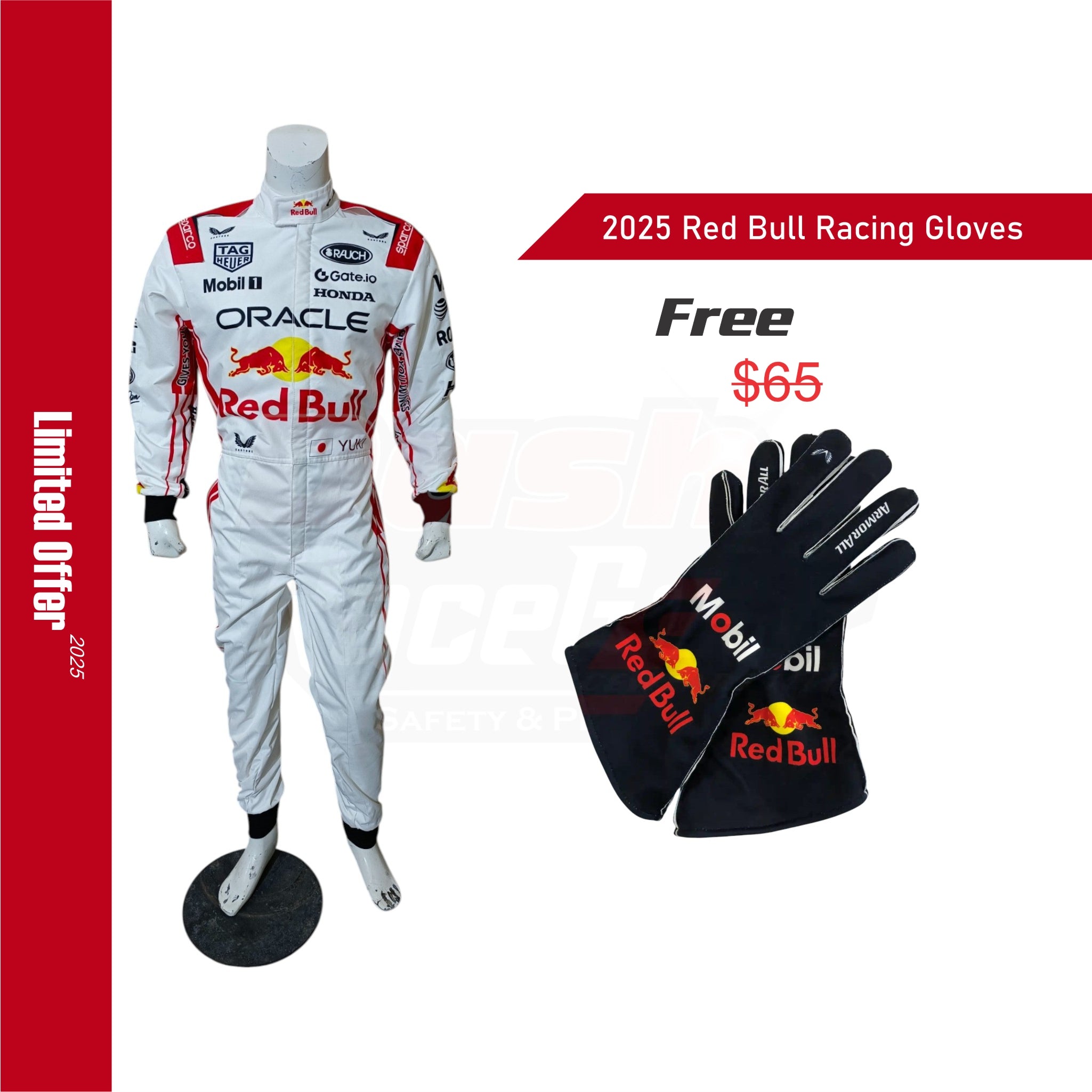 2025 Yuki Tsunoda Red Bull Racing Japanese GP Race Suit With Free Gloves