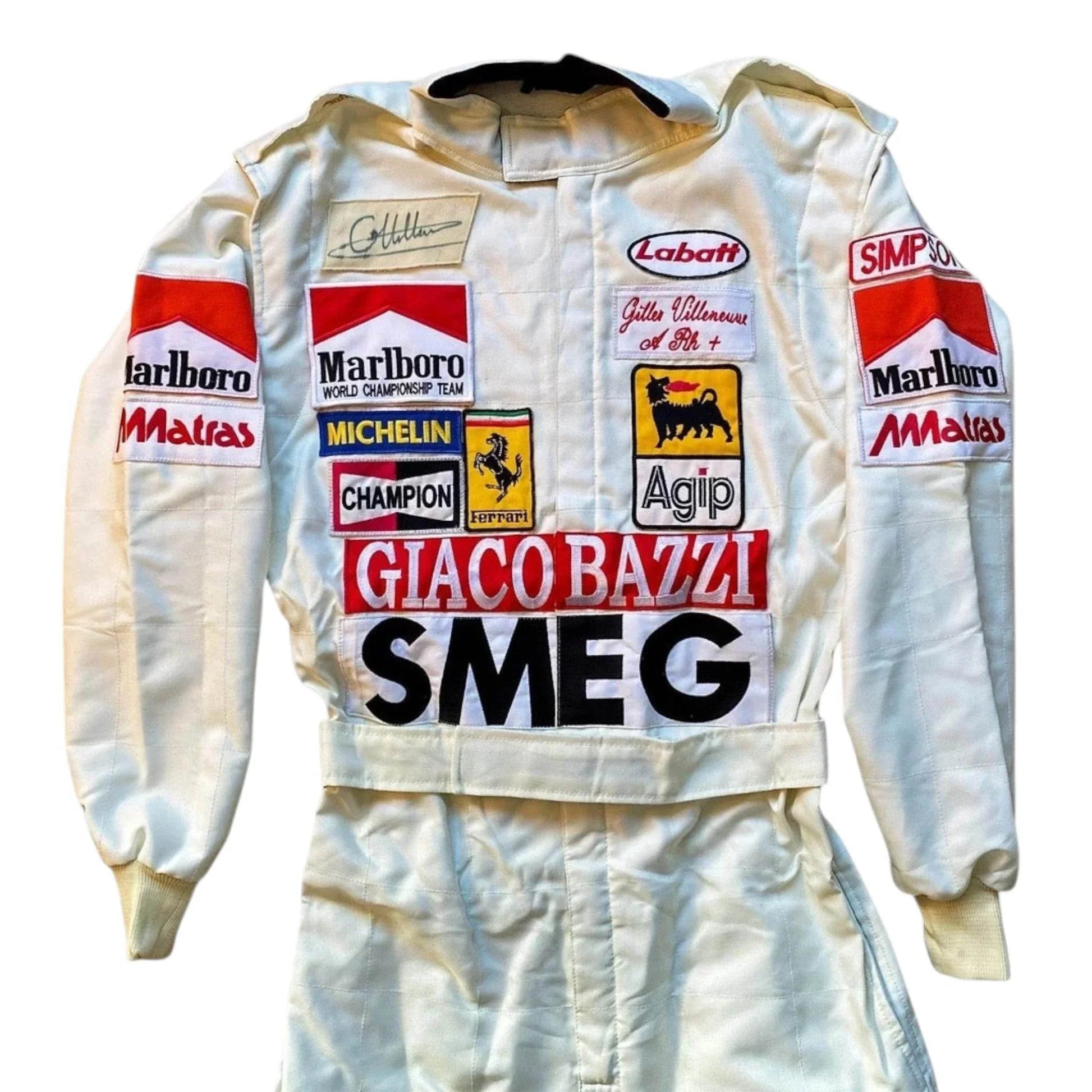 GILLES VILLENEUVE SIGNED Ferrari 1980 F1 REPLICA Race SUIT - Dash Racegear