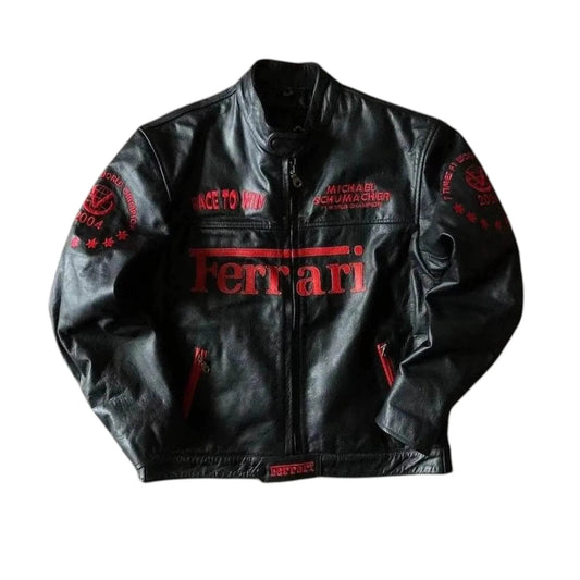 Genuine Cowhide Ferrari F1 Leather Jacket - Dash Racegear