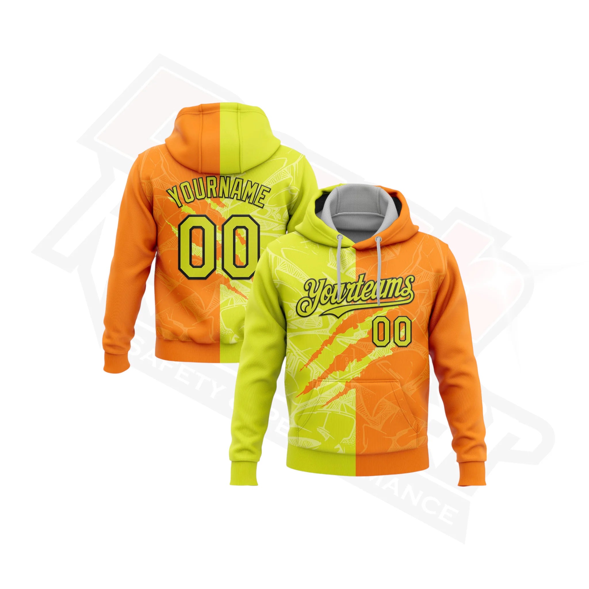 GraffitiPatternNeonYellow_BayOrange3DScratchHoodie_1.webp