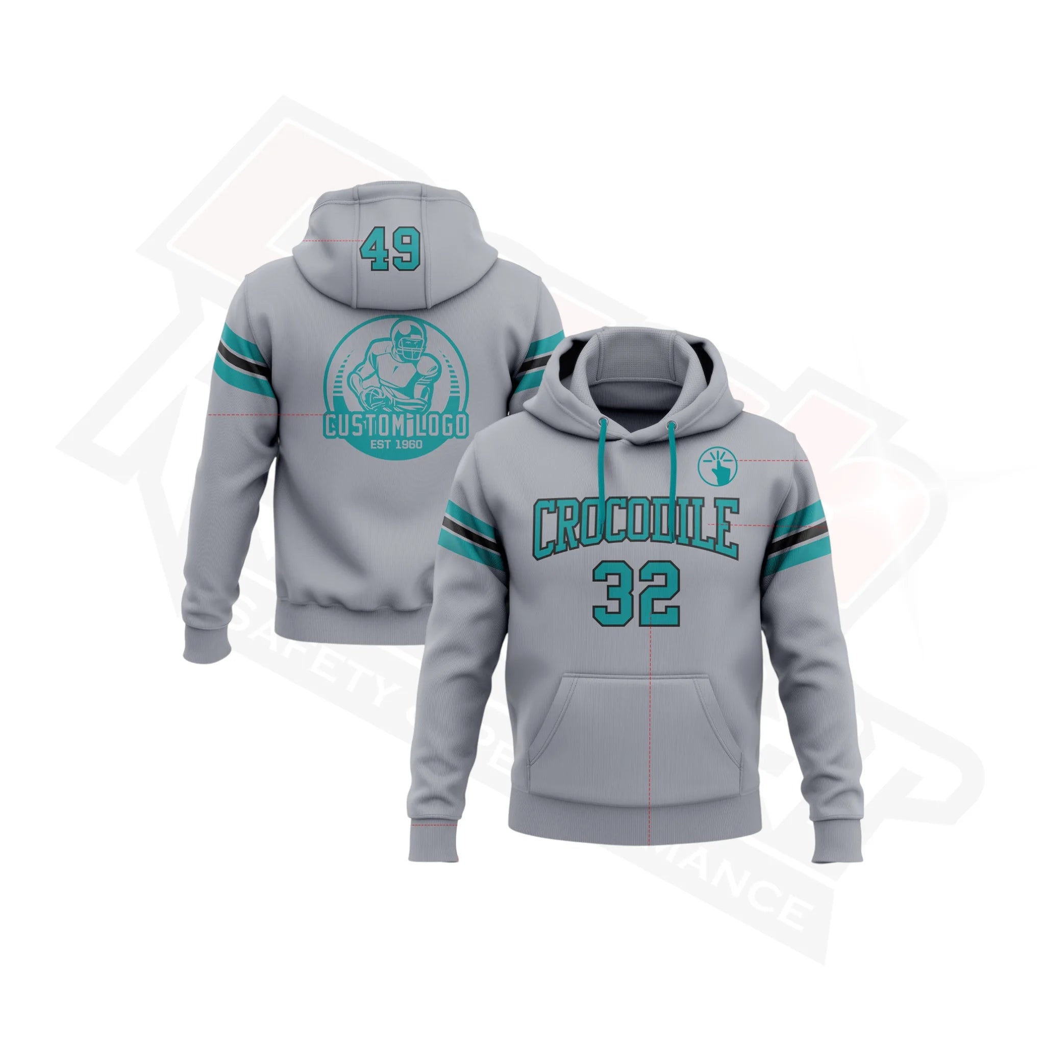 Gray_Teal_BlackCustomStitchedFootballPulloverHoodie_1.webp