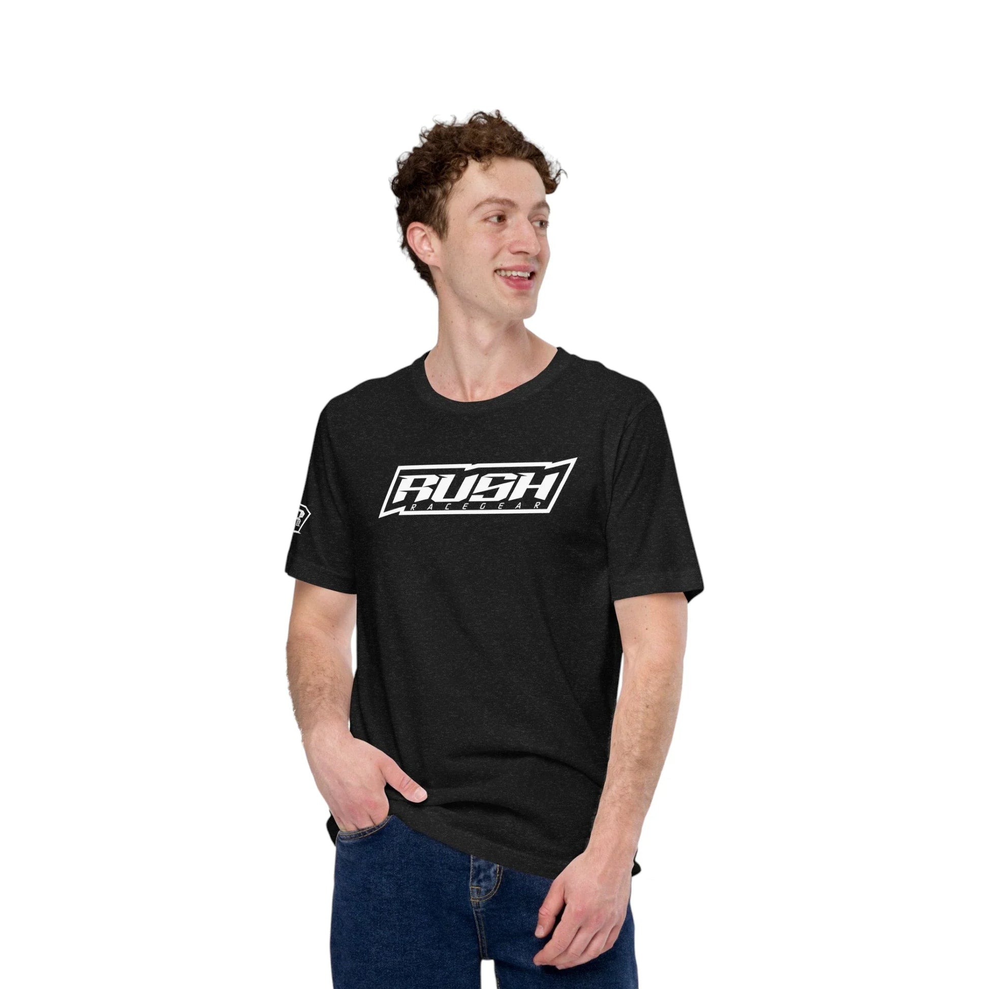 Heather Tee with White Rush Logo - Dash Racegear
