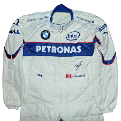 JACQUES VILLENEUVE USED & SIGNED BMW SAUBER 2006 Bahrain GP F1 Race SUIT - Dash Racegear