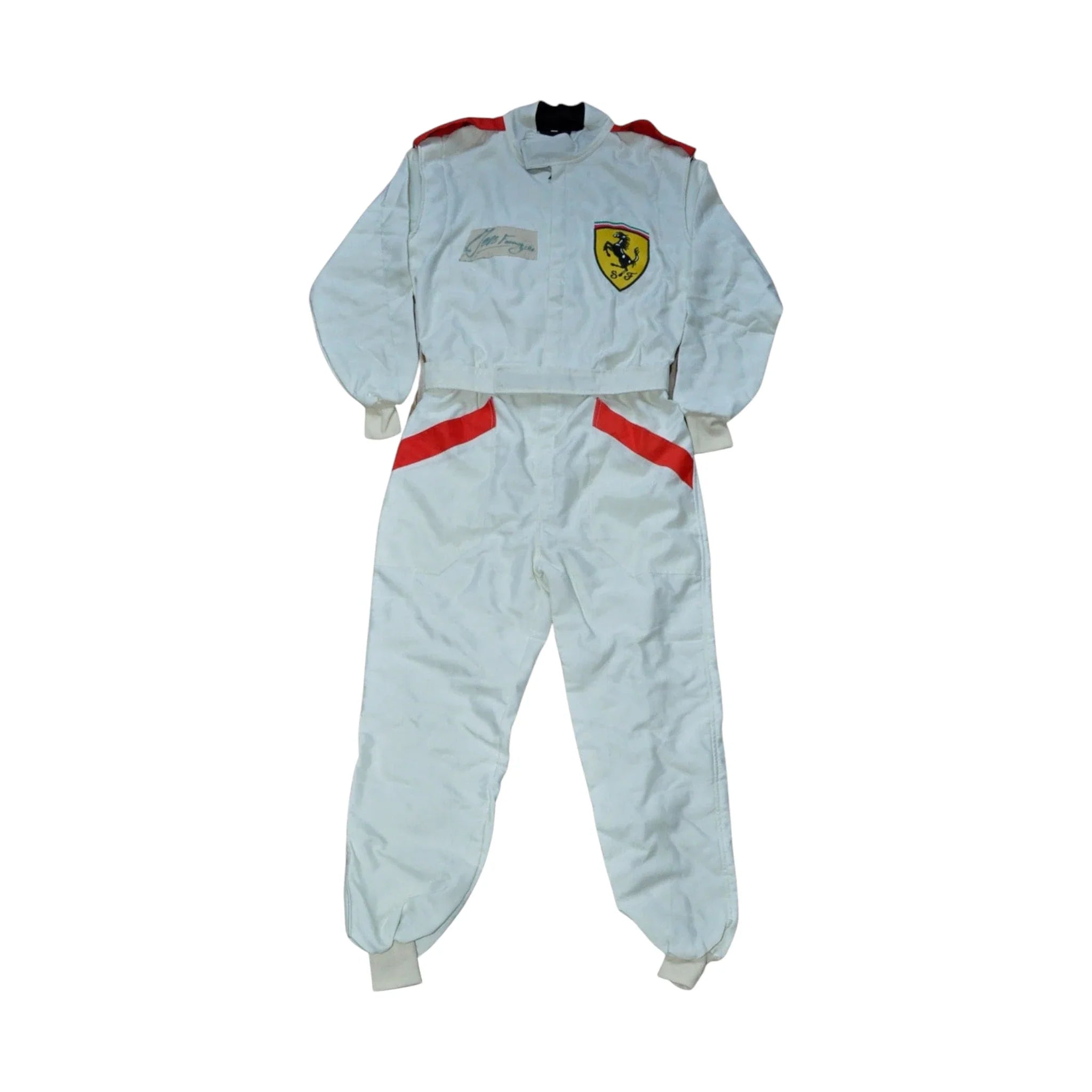 Juan Manuel Fangio SIGNED VINTAGE FERRARI F1 REPLICA Race SUIT - Dash Racegear