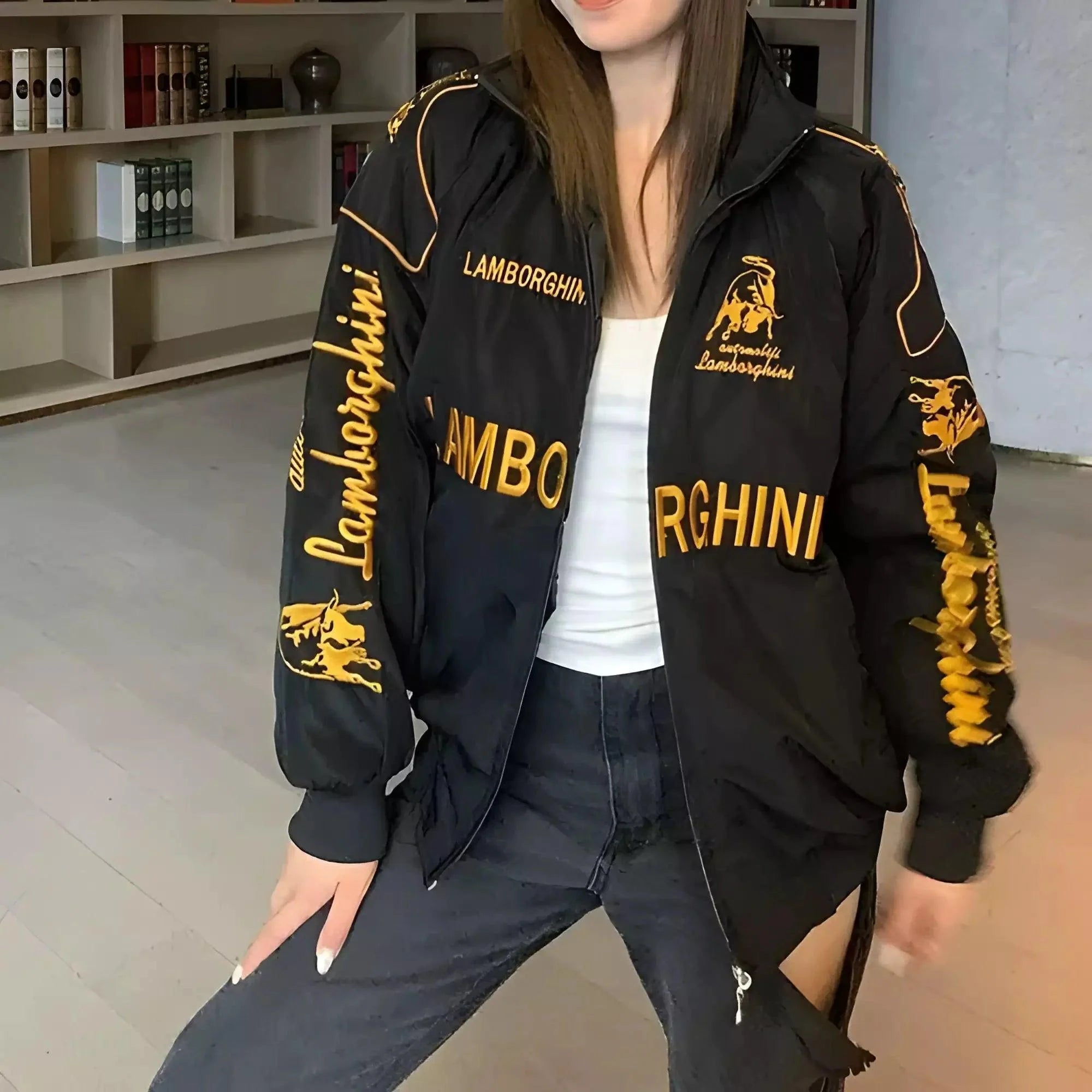 Lamborghini F1 Vintage Style Embroidery Racing Jacket - Dash Racegear