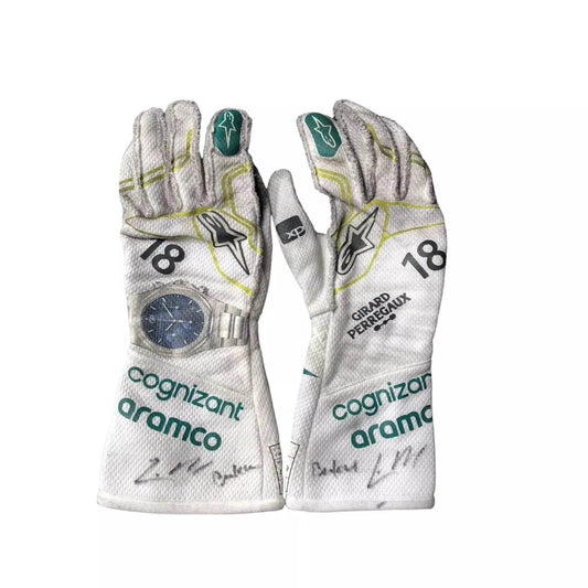 2023 Lance Stroll Baku Worn Gloves - Dash Racegear