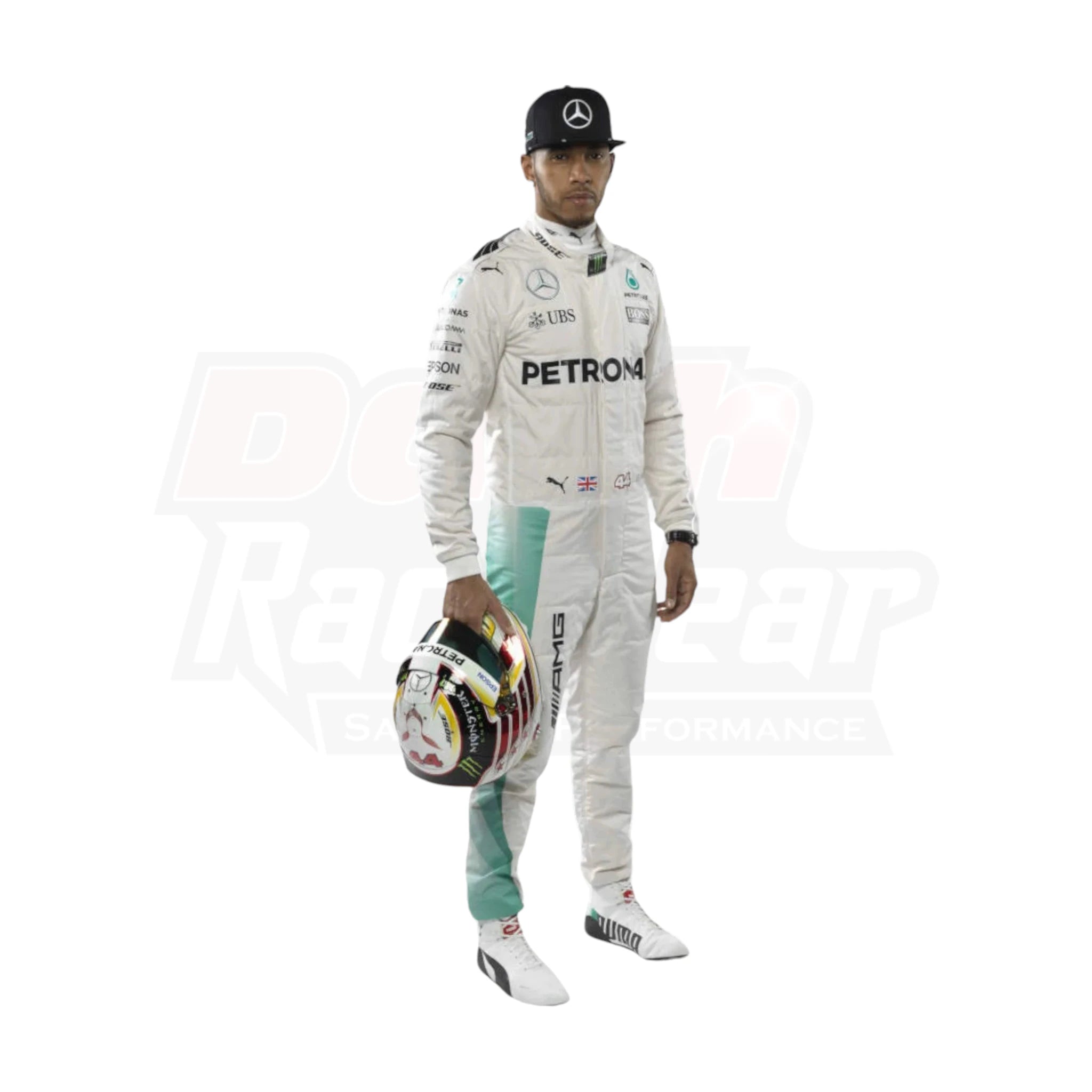 Traje de carrera del equipo Mercedes AMG Petronas F1 de Lewis Hamilton 2020