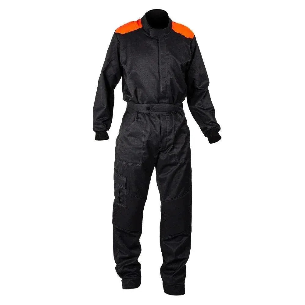 MECHANIC SUIT BLACK-FLUOR RED - Dash Racewear